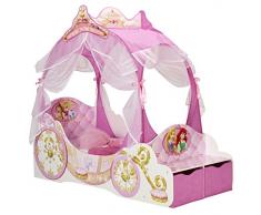 Disney 454DSN - Cama Infantil con diseño de Princesas, Tela, Rosa, Toddler (70 x 140 cm)