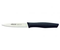 ARCOS Cuchillo Pelador 4 Pulgadas Acero Inoxidable, Cuchillo Cocina Profesional para Cortar, Pelar y Limpiar Alimentos, Mango Ergonómico Polioximetileno y Hoja 100 mm, Serie Nova, Color Negro