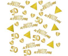 amscan Golden 50th Anniversary Confeti Dorado de Papel de Aluminio de 28 g, 1 Unidad, Color (10022765)