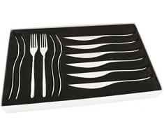 Hardanger Lykke - Cuchillos y Tenedores para Carne (12 Unidades), Gris Acero