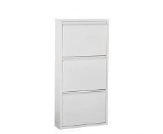 DRW Zapatero metálico de 5 Puertas, Aluminio, Blanco, 170x50x15