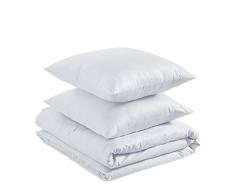 AmazonBasics - Juego de funda nórdica 100% algodón - 200 x 200 cm / 80 x 80 cm, Blanco