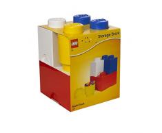 Room Copenhagen 40150001 Multipack de Ladrillos de Almacenamiento de Lego, Largo. Cajas de almacenaje apilables. Conjunto de 4 Piezas, Multicolor, One Size