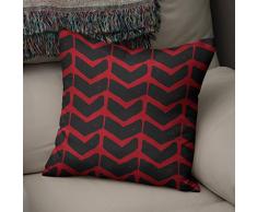 BonaMaison Fundas para CojÃnes, Negro Rojo Funda de Almohada Silla Oficina Cama Decorativa Moderna Decoración del Hogar Habitación, 43x43 Cm - Diseñado y Fabricado en TurquÃa