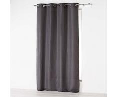 Douceur d Intérieur Cortina a Ojales Microfibra Unie absoluto, poliéster, Antracita, 280 x 140 cm