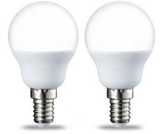 AmazonBasics Bombilla LED E14, P45, 5.5W (equivalente a 40W), Blanco Cálido- 2 unidades