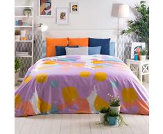 Sancarlos SPLASH - Juego de Funda Nórdica estampada, Algodón-Poliéster, Lila, Cama de 150/160, 245x260 cm