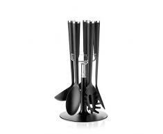 Guzzini Cooking - Juego de cucharas antiadherentes con Base, Attila Veress, 19 x 35 cm, Cromado