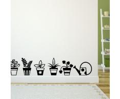 Ambiance-Live Adhesivo Decorativo para Pared Flores en macetasÂ âÂ 35Â x 45Â cm. Negro