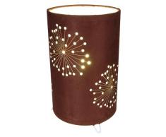 Naeve Leuchten 3035114 - Lámpara de mesa (tela, diámetro de 15 cm, altura de 25 cm), color marrón