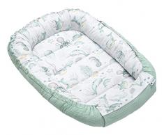 Medi Partners Nido de BebÃ© ReciÃ©n Baby Nest 100% AlgodÃ³n Waffle Protector de Cuna de Viaje BebÃ©s 100x60x15cm Cierre Seguro (OcÃ©ano con Menta Waffle)