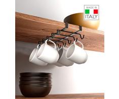 Metaltex Lava Organizador Tazas, Negro, 28x14x6