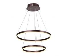 Interfan Lámpara Colgante Doble 90 W, Marrón 60x60x120 cm
