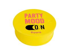 Fisura â Tapa vasos antidroga âParty mood ONâ. Protector de bebida original amarillo. Cubierta para bebidas reutilizable. Protección de vaso antiderrame Hecho de silicona BPA free.