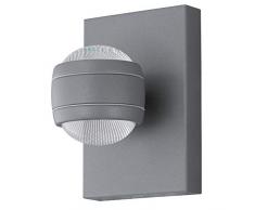 EGLO SESIMBA Aplique de pared para exterior Plata SMD LED Module LED 3,7 W A+ - IluminaciÃ³n al aire libre (Aplique de pared para exterior, Plata, De plÃ¡stico, IP44, I, Transparente)