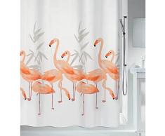 Spirella 180 x 200, Naranja colección Flamingo, Cortina de Ducha Textil, 100% Polyester