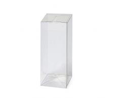 Mopec Caja Rectangular Transparente de tamaño pequeño, Pack de 25 Unidades, 4.00x10.50x4.00 cm