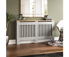 Vida Designs Arlington Cubierta para radiador Gris Moderno Pintado MDF gabinete, Listones, Parrilla, Estante Superior de Madera, Grande, ingenierÃa, Gray, Large