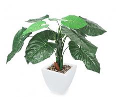 Closer To Nature - Planta taro artificial (61 cm), color verde