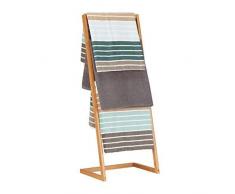 Relaxdays Toallero Escalera con 4 Barras, Bambú, Beige, 100 x 40 x 30 cm
