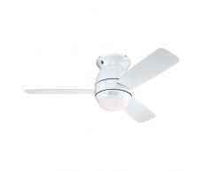 Westinghouse Lighting Halley Ventilador de Techo, Acabado en blanco con aspas reversibles en blanco/arce claro