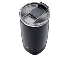 Smile STT-14/2 Taza Térmica Café, Vaso Termo con Tapa para Llevar, 350ml, sin BPA, Bebidas Calientes hasta 8 horas / FrÃas hasta 12 horas, Aislamiento Doble Pared Acero Inoxidable, Reutilizable, Negro