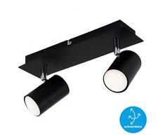 Briloner Leuchten Plafón Giratorio, Techo, 2 Luces, GU10, máx. 40 vatios, Negro