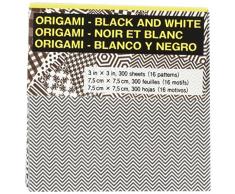Aitoh de Papel para Origami 7,6Â x 7,6Â 300Â Sheets-Black y Blanco