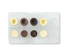 Decorar el Chocolate Molde Redondo Modular, de policarbonato, Transparente