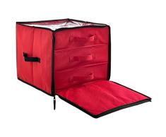 WeRChristmas - Caja de Almacenamiento para decoración navideña, hasta 48 Adornos, Rojo, 40 x 40 x 33 cm