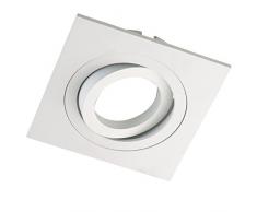 Wonderlamp Classic W-E000004 - Foco empotrable cuadrado para techo, incluye portalámparas GU10, color blanco