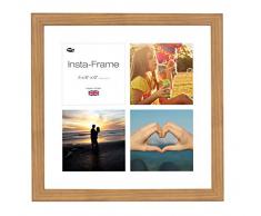Inov8 16 x 40,64 cm Insta-Frame Marco para Instagram 4/de estampado a cuadros de fotos con paspartú blanco y blanco con borde, madera de roble 313