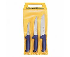 Dick 3T Ergo Grip-Juego de Cuchillos, Acero, Azul, 48 x 22 x 1.8 cm, 3 Unidades