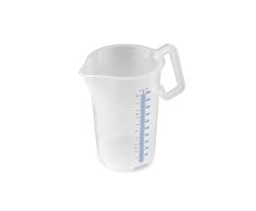 thermohauser Jarra medidora con mango cerrado, 2000 ml, plÃ¡stico PP, escala azul en litros y mililitros