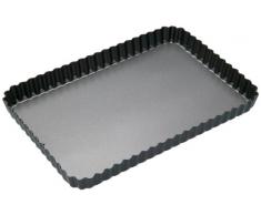 Kitchen Craft Master Class KCMCHB55 - Bandeja antiadherente rectangular con borde rizado para pasteles y quiches (30 x 20 cm)