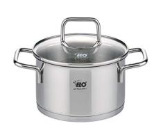ELO 7241226 - Olla de acero inoxidable para inducciÃ³n, olla de acero inoxidable, 12 cm, olla con tapa de cristal, acero inoxidable, vidrio, 12 cm
