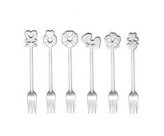 Guzzini Dolce Love - Juego de 6 Tenedores, Acero Inoxidable 18/11, Plata, 19