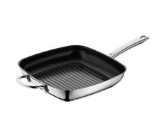 WMF Durado - Grill Sartén Inducción Ranurada 28x28 cm, Recubierta de Acero Inoxidable Cromargan, Resistente al Horno