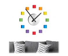 Relaxdays Reloj de Pared DIY, Reloj Adhesivo de Pared, diseÃ±o de arcoÃ­ris, tamaÃ±o Variable, para habitaciÃ³n Infantil y salÃ³n, Multicolor