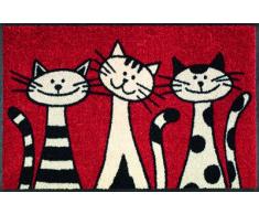 Wash+Dry - Alfombra Three Cats 50x75, Rojo