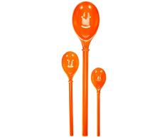 Zak diseÃ±os de la Cara Feliz 3 Piezas Cuchara de Cocina, Color Naranja