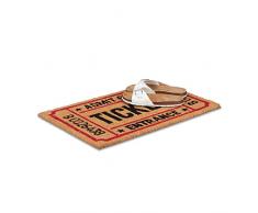 Relaxdays FuÃmatte Ticket aus Kokos, rutschfest Felpudo, Fibra de Coco, Beige, 40x60x1.5 cm