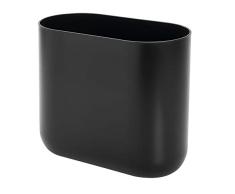 iDesign Cade Cubo de basura para el baño o la cocina, papelera pequeña de plástico, negro, 26,8 cm x 14,0 cm x 24,8 cm