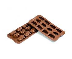 SCG18 Molde de Silicona para chocolatines con Forma de robotines, Color marrÃ³n