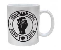 Pyramid International - Taza (cerámica), diseño con puño y Texto en inglés, Color Blanco