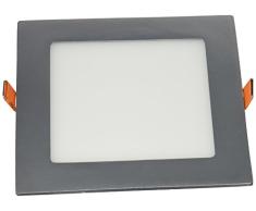 LYO Downlight LED Empotrar Cuadrado Integrado, 9 W, Gris, 14.5x14.5 cm