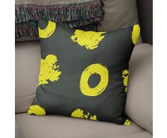 BonaMaison Fundas para CojÃ­nes, Amarillo neÃ³n y Humo Funda de Almohada Silla Oficina Cama Decorativa Moderna DecoraciÃ³n del Hogar HabitaciÃ³n, 43x43 Cm - DiseÃ±ado y Fabricado en TurquÃ­a