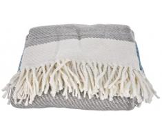 VIALMAN Plaid Nepal Color Azul, Cubre Cama 130 x 170 cm, Colcha Multiusos. Plaid Sofa, Manta Foulard, Cubre Cama, Foulard para Sofa