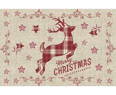 VILBER Mantel Individual Christmas, Pack 6 Unidades (30,5x45,6x0,2 cm), PVC Poliester, Antideslizante, Lavable, Resistente al Calor, con Posibilidad de Pack de 4, Camino de Mesa y Alfombra a Juego