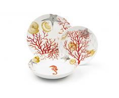 Excelsa Coral vajilla de 18 piezas, Porcelana, Rojo